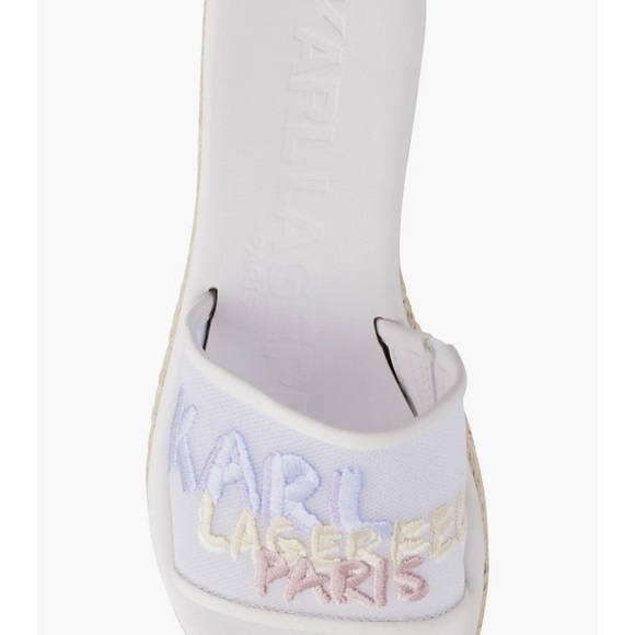 Karl Lagerfeld Kamara Embroidered Platform Slide Sandal - Picture 5 of 6